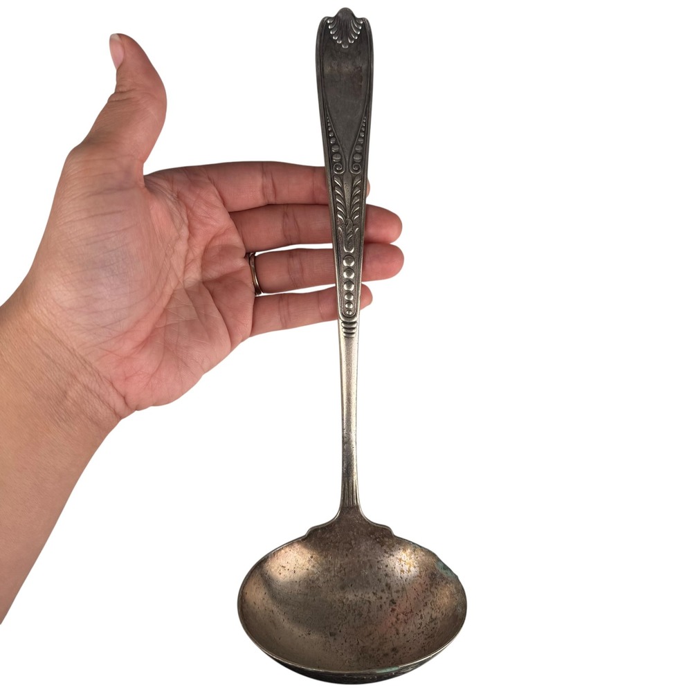 Wm Rogers & Son AA Silverplate Soup Ladle 1910 Orange Blossom‎ Pattern Antique